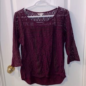 Lace top — Burgandy